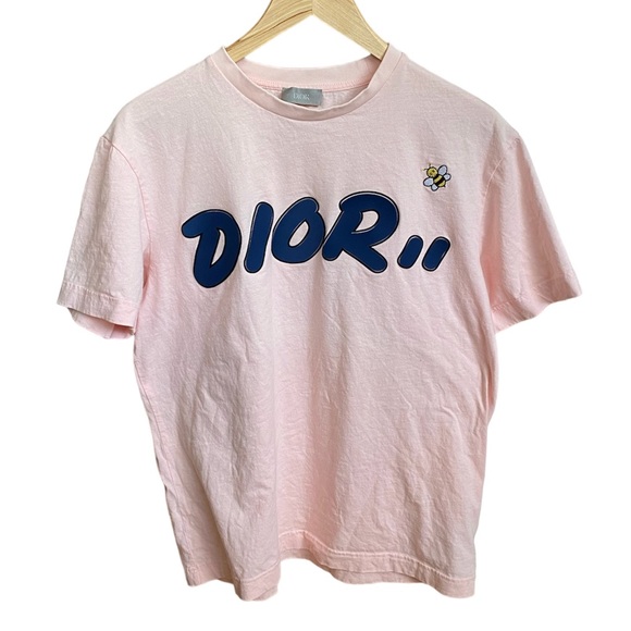 Christian Dior X KAWS Graphic Tee Pink T-Shirt Kim Jones L - Picture 2 of 9